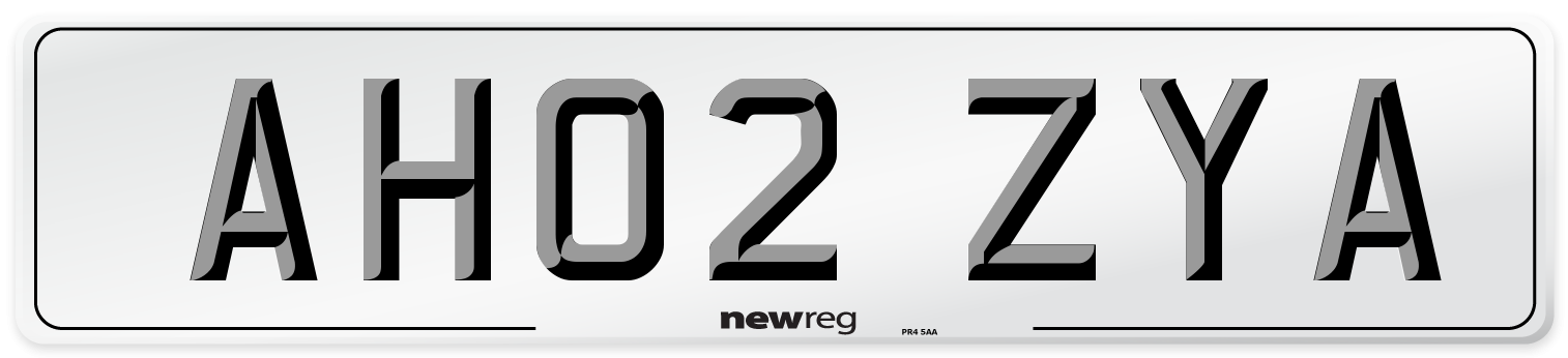 AH02 ZYA Number Plate from New Reg